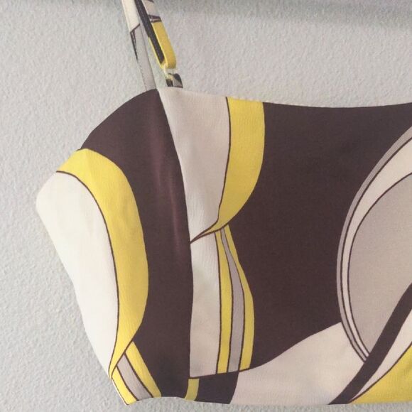 House of Harlow 1960 Yellow and Brown Graphic Crop Camisole - Picture 3 of 5